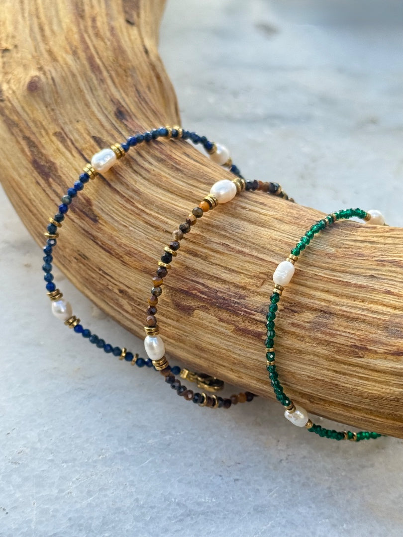BRACELET STONES PEARL STAINLESS