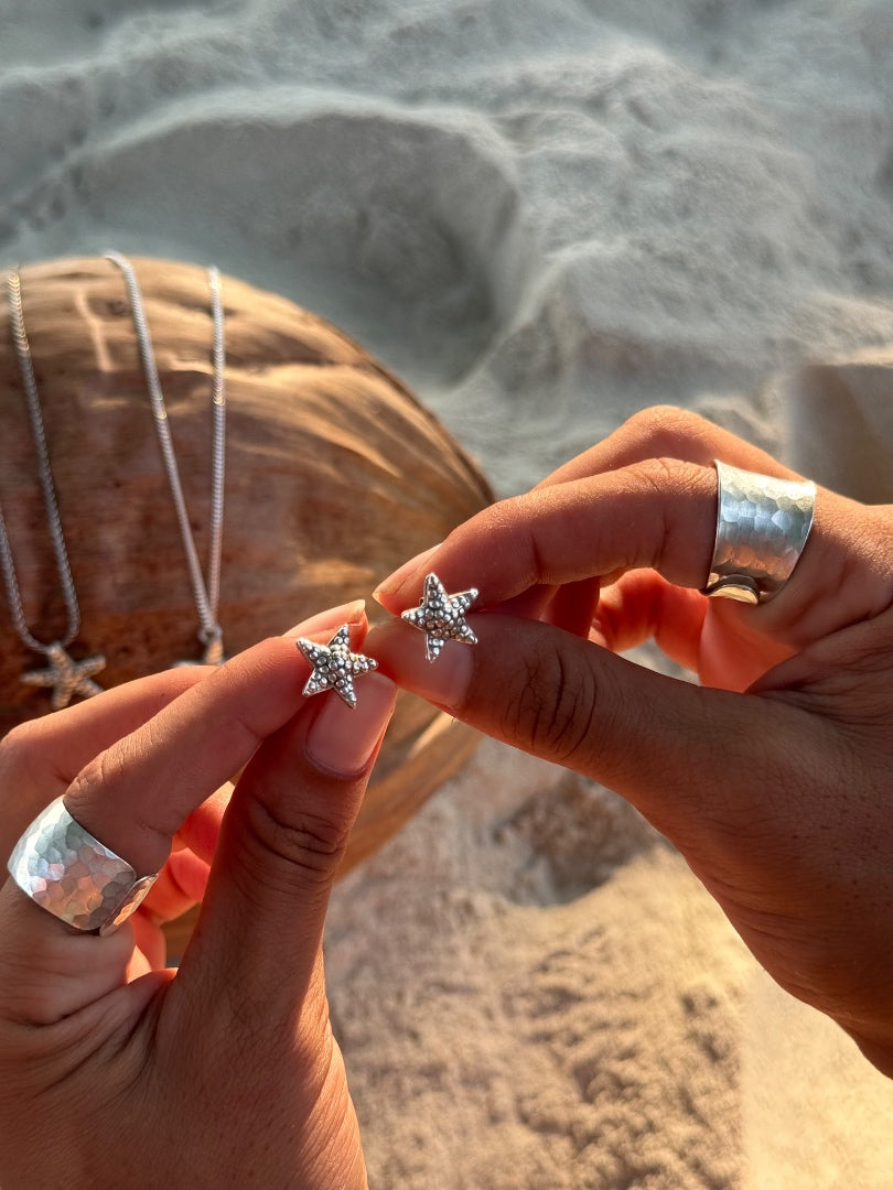 STAR FISH STUD SILVER EARING